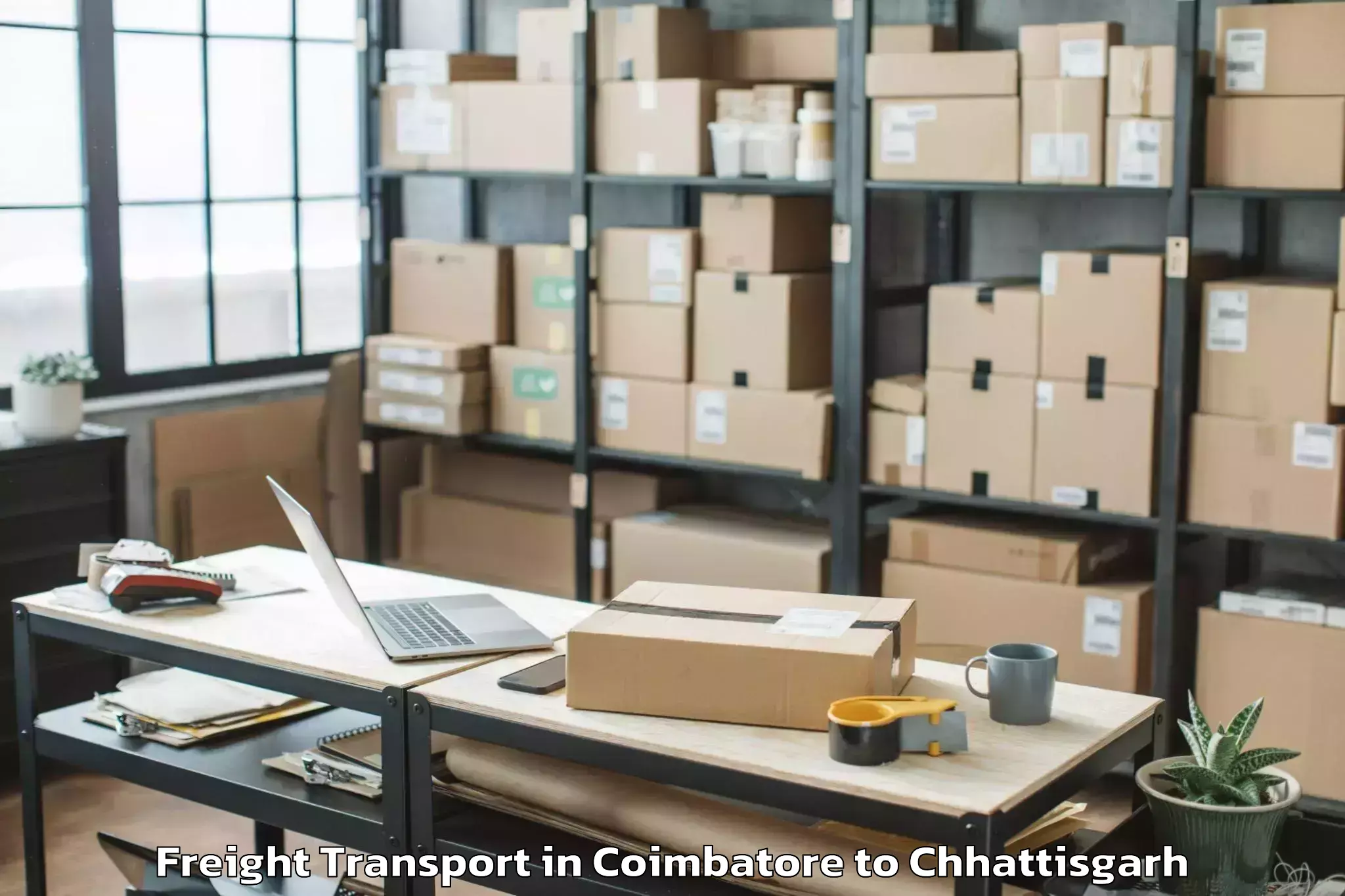 Discover Coimbatore to Bhilai Freight Transport